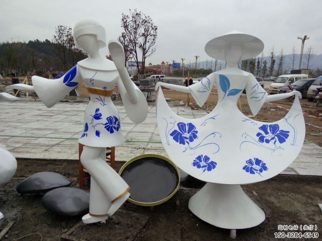 公園仕女雕塑 酒店門口雕塑 彩繪擺件