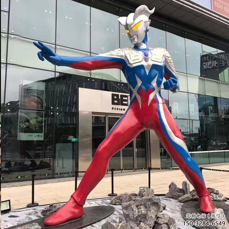 商業(yè)街超人雕塑 烤漆卡通雕塑 彩繪動(dòng)漫雕塑