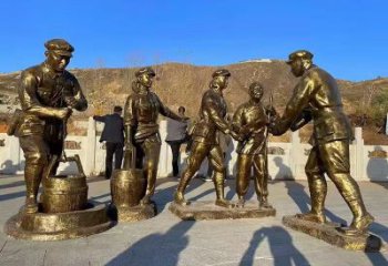 房地產(chǎn)紅軍雕塑 現(xiàn)代景觀(guān)抗戰(zhàn)雕塑 幾何革命雕塑