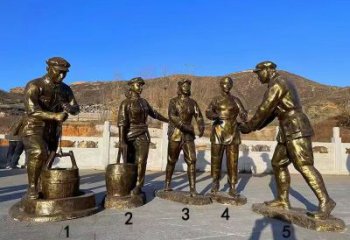 戶(hù)外紅軍雕塑 噴漆革命雕塑 燈光抗戰(zhàn)雕塑