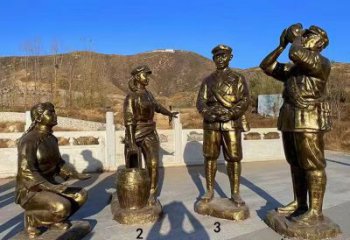 農(nóng)村紅軍雕塑 抽象藝術(shù)抗戰(zhàn)雕塑 烤漆革命雕塑