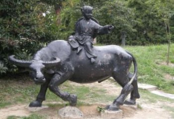 別墅區(qū)牧童雕塑 大型別墅區(qū)鑄銅雕塑 仿古民俗雕塑