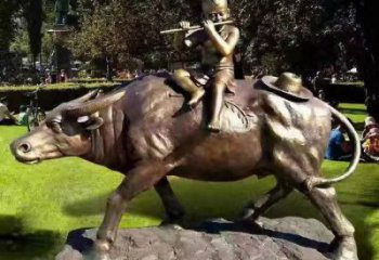 廣場牧童雕塑廠家 抽象民俗雕塑 烤漆鑄銅雕塑