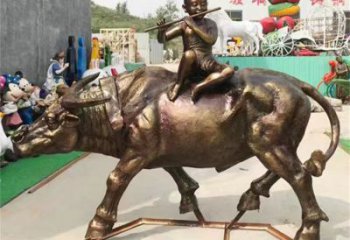 牧童雕塑生產(chǎn) 景觀美陳民俗雕塑 噴漆鑄銅雕塑