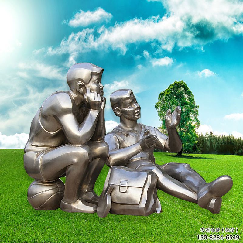 少先隊員雕塑廠家 庭院學生雕塑 學校擺件