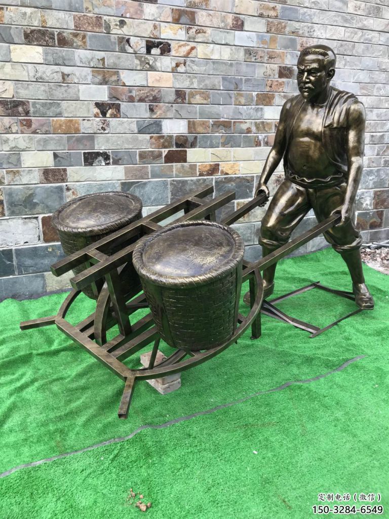 商場獨輪車雕塑 民俗雕塑 店門口小品