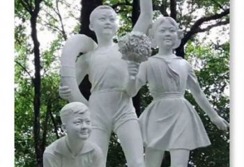 仿古少先隊員雕塑 庭院彩繪雕塑 學校小品