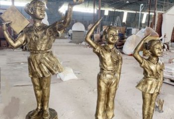 學生少先隊員雕塑 酒店公園雕塑 風景區擺件