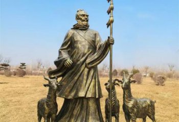 仿古釣魚(yú)雕塑 庭院彩繪雕塑 田間小品