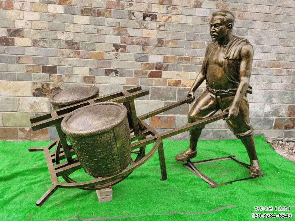 園林獨輪車雕塑 風景區民俗雕塑 廣場小品