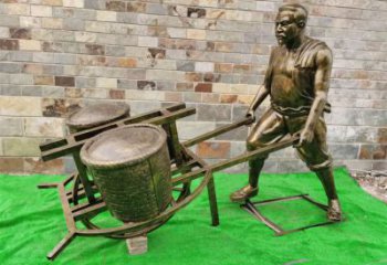 園林獨(dú)輪車雕塑 風(fēng)景區(qū)民俗雕塑 廣場(chǎng)小品