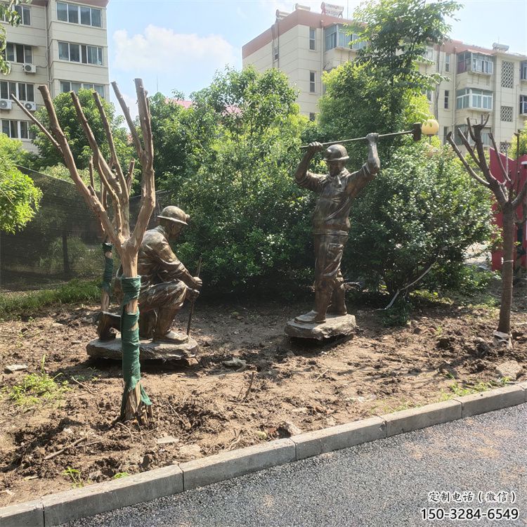 農村工人雕塑 抽象藝術勞動雕塑 烤漆民俗雕塑