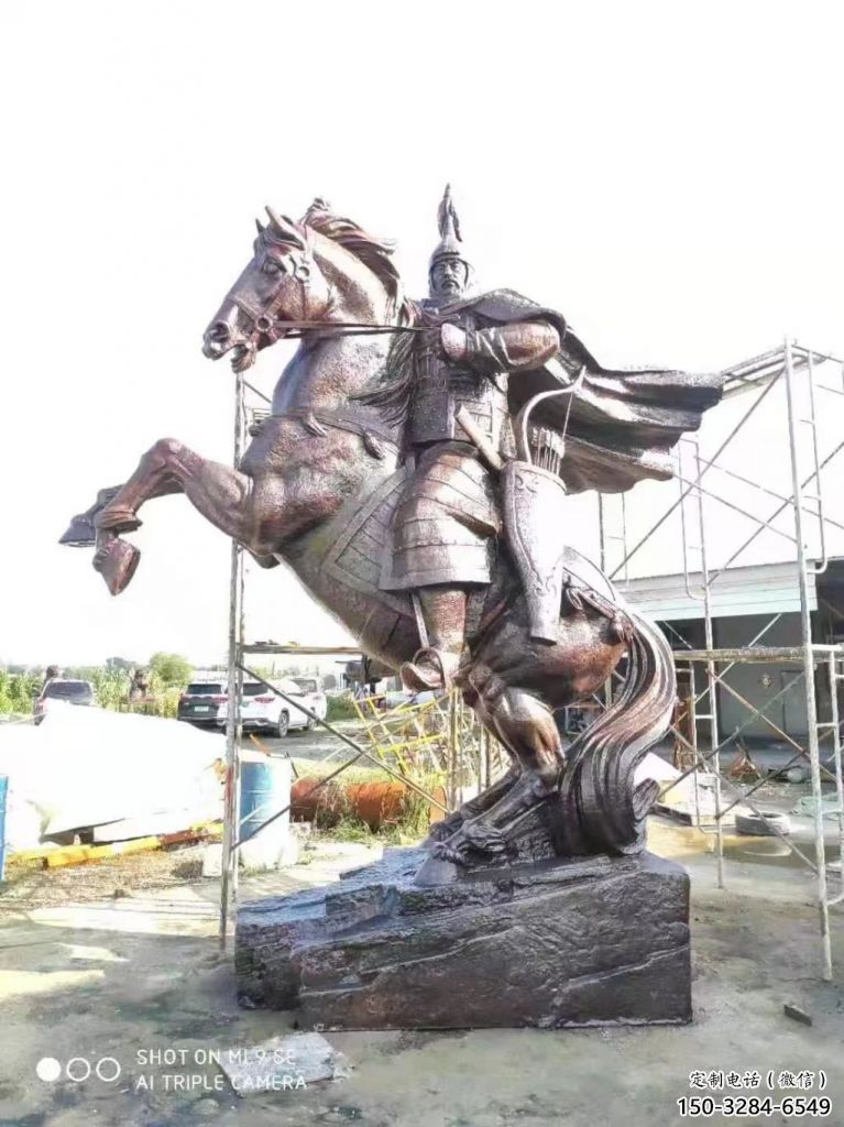 大型岳飛雕塑 鍛造名人雕塑 房地產肖像雕塑