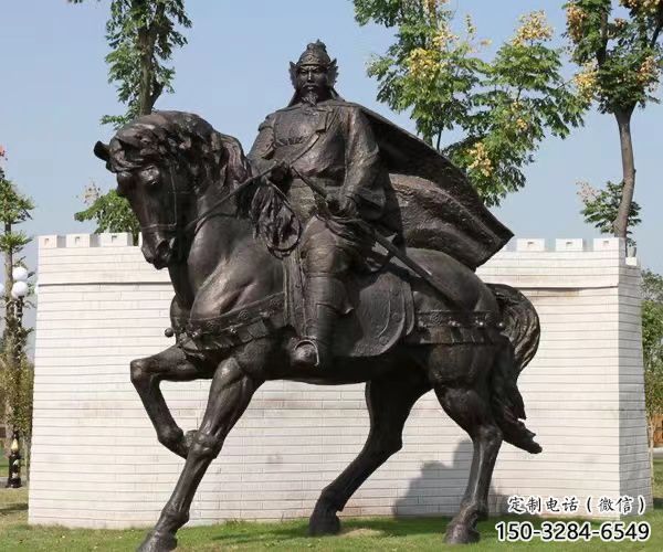 岳飛騎馬雕塑 鑄銅名人雕塑蔬 農(nóng)村肖像雕塑