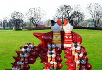 卡通機(jī)器貓雕塑 店門口園林雕塑 動漫小品