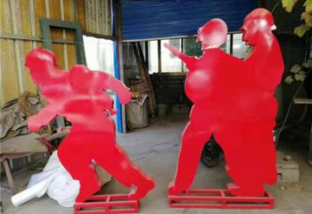 別墅區(qū)工人雕塑 大型別墅區(qū)勞動雕塑 剪影民俗雕塑