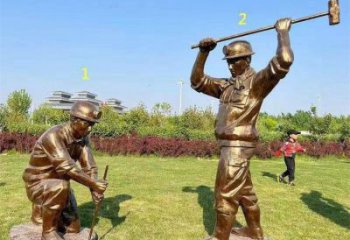 公園工人雕塑 創意企業民俗雕塑 美陳勞動雕塑