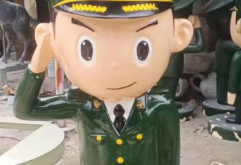 農村交警雕塑 抽象藝術士兵雕塑 烤漆軍人雕塑