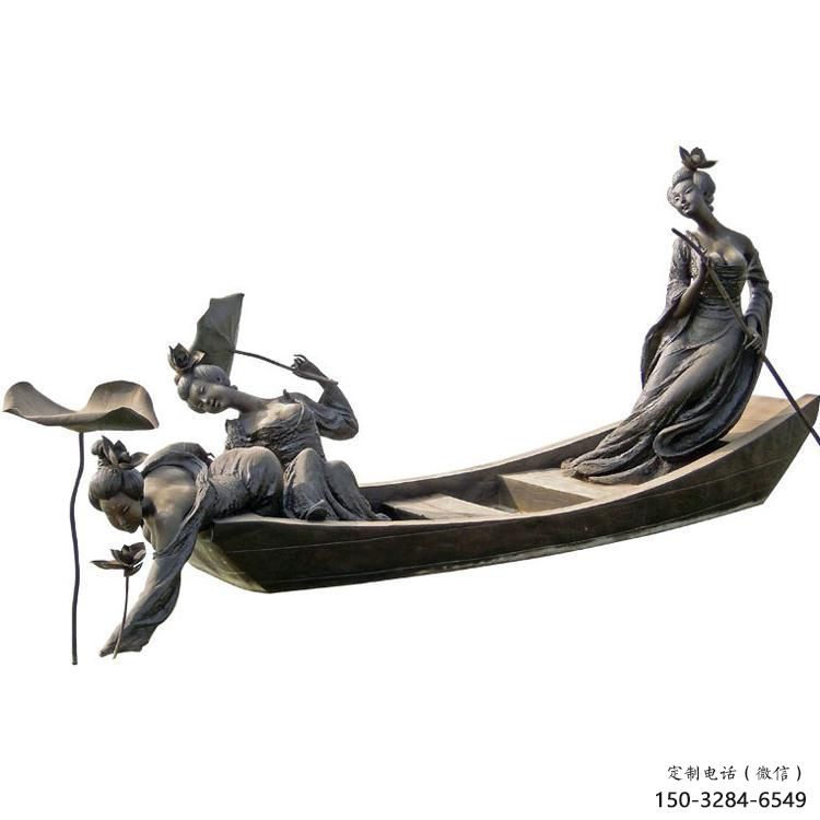 園林船夫雕塑 風景區民俗雕塑 廣場小品