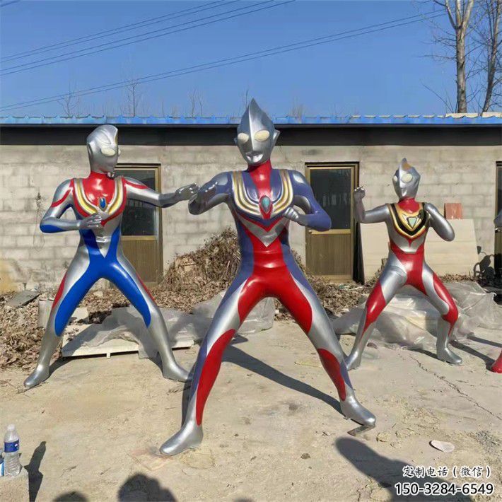 酒店奧特曼雕塑 庭院卡通雕塑 彩繪小品