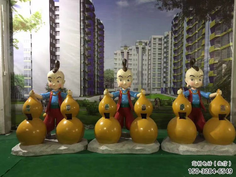 街道濟(jì)公雕塑 現(xiàn)代景觀擺件 彩繪工藝雕塑