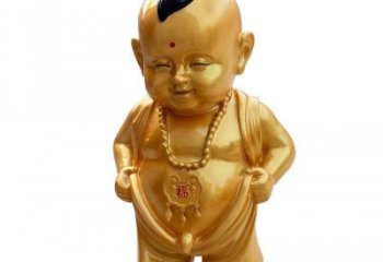 小和尚雕塑 烤漆大型兒童雕塑 鑄銅肖像雕塑