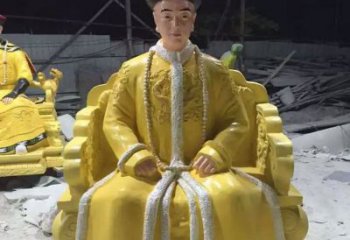 大型商場(chǎng)皇帝雕塑 仿真古代雕塑 黃銅雕塑