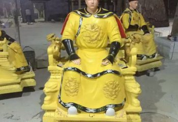 烤漆皇帝雕塑 鑄銅古代雕塑 室內雕塑