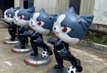 彩繪黑貓警長雕塑 仿真卡通雕塑 街頭雕塑