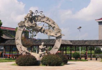 現(xiàn)代牛郎織女雕塑 大型神話雕塑 鏡面雕塑