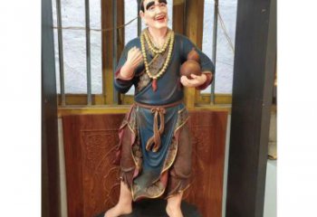 大型濟公雕塑 歐式步行街擺件 彩繪神話雕塑