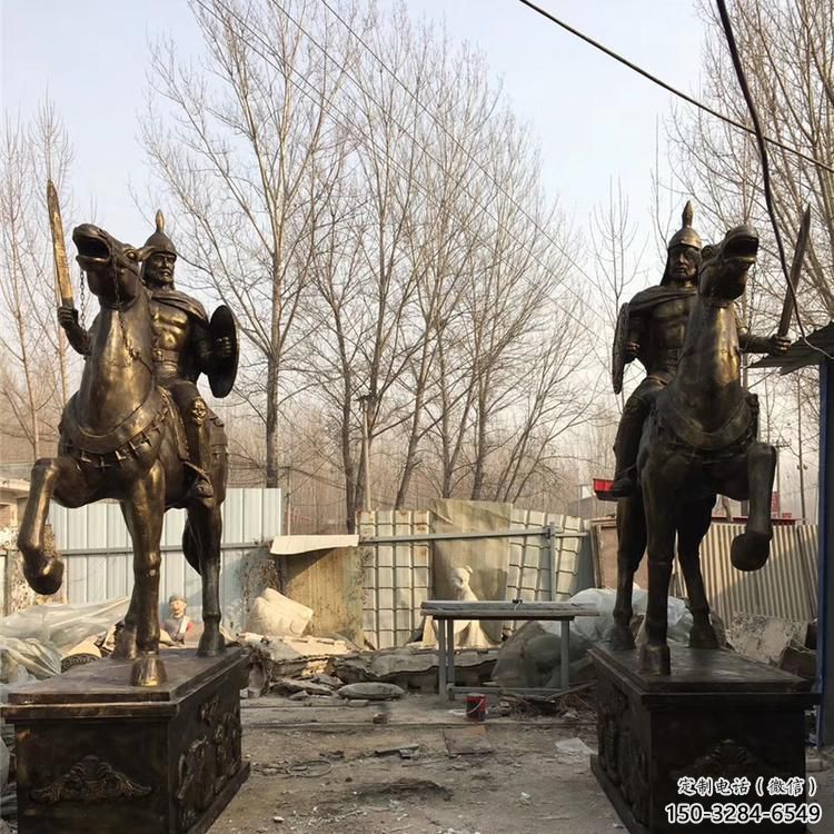 園林騎馬人雕塑 田間古羅馬雕塑 民俗擺件