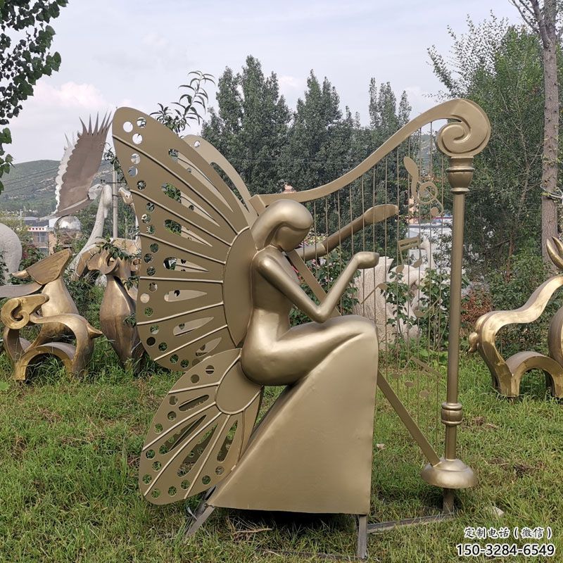 草地天使雕塑 現代校園小品 大型卡通雕塑