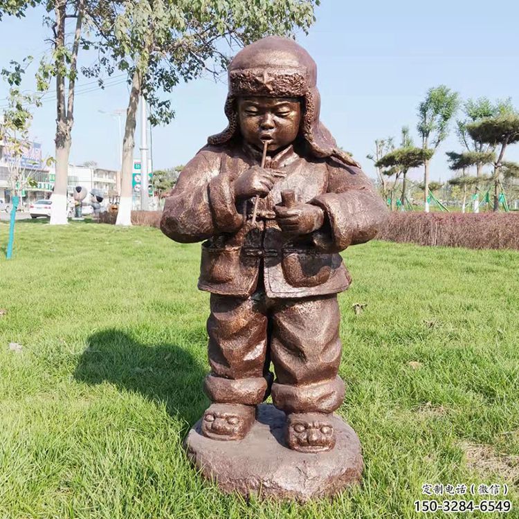 大型小孩子雕塑 歐式步行街玩耍雕塑 彩繪童趣雕塑