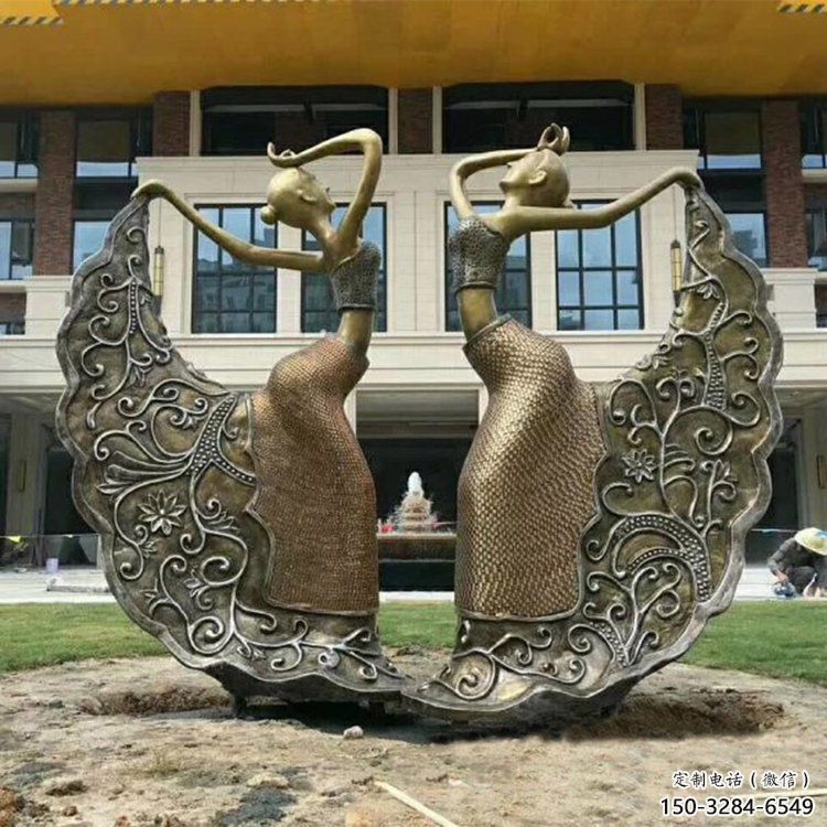 跳舞雕塑 景觀美陳舞者雕塑 噴漆女孩雕塑