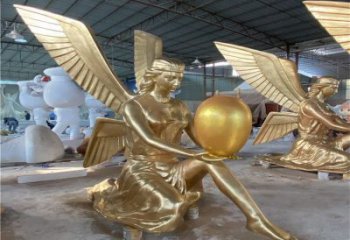 街頭天使雕塑 大型別墅區擺件 鑄銅卡通雕塑