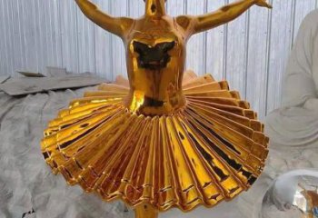 廣場跳舞雕塑 抽象景觀舞者雕塑 烤漆女孩雕塑