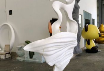 商業街跳舞雕塑 烤漆舞者雕塑 彩繪女孩雕塑