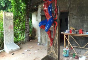 店門口蜘蛛俠雕塑 創意景觀雕塑 卡通擺件