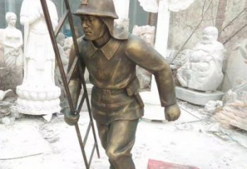 廣場(chǎng)消防員雕塑 公園卡通雕塑 抽象擺件