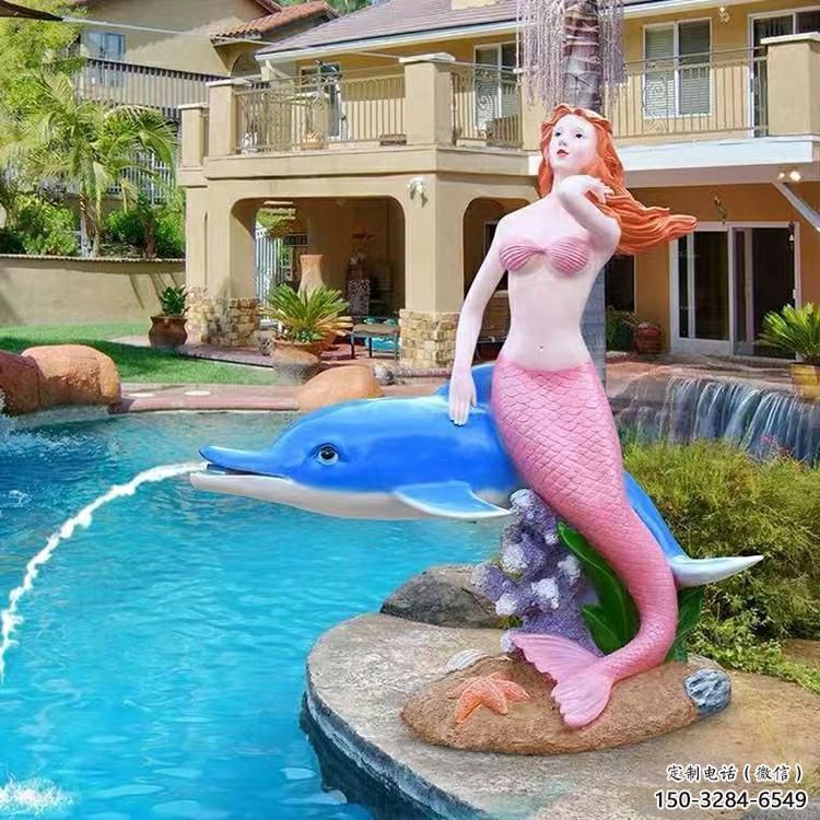 戶外美人魚雕塑 噴漆景觀卡通雕塑 彩繪動漫雕塑
