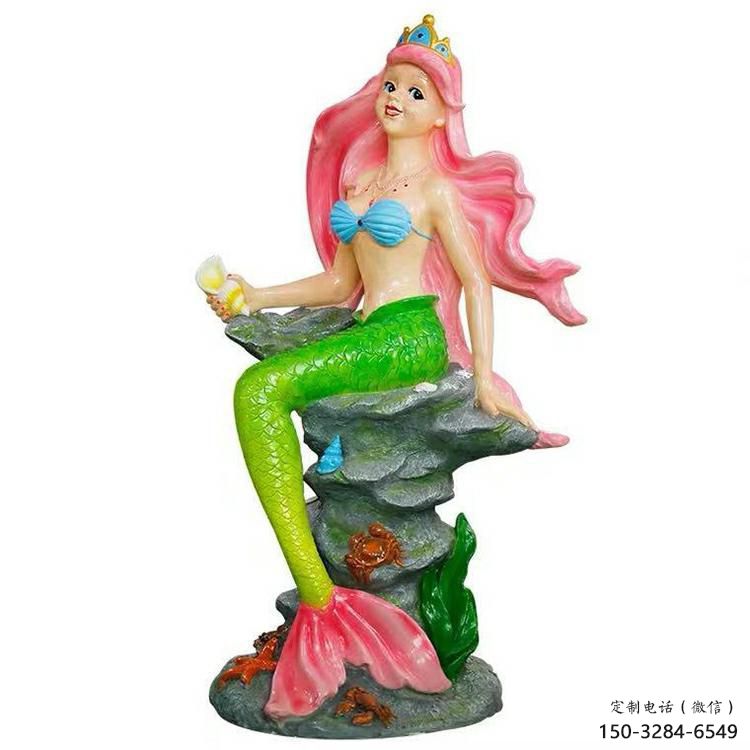 門口美人魚雕塑 售樓處動漫雕塑 彩繪小品