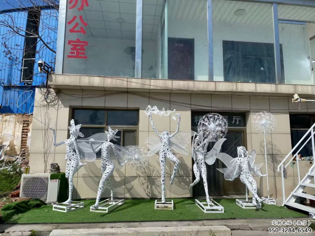 花仙子精靈雕塑，鏤空工藝制作，抽象卡通雕塑 (8)