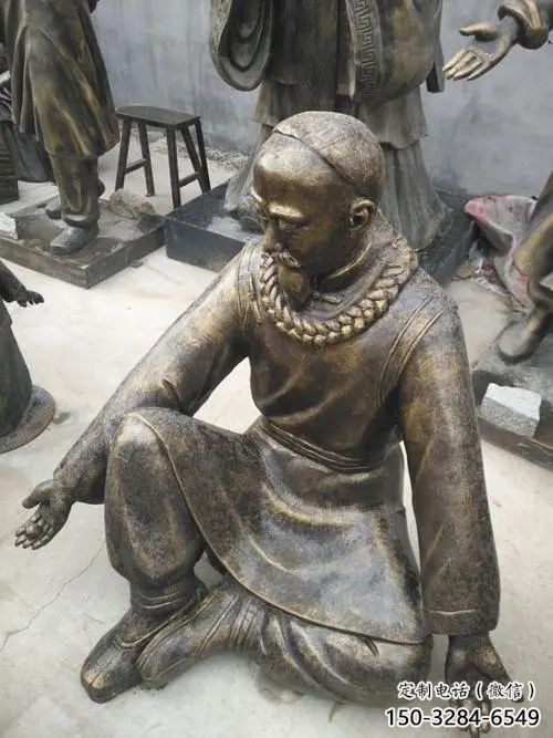 景觀場老人雕塑 仿真民俗雕塑 青銅古代雕塑