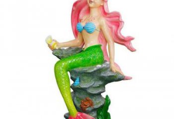 門口美人魚雕塑 售樓處動(dòng)漫雕塑 彩繪小品