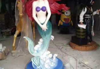 商業街美人魚雕塑 烤漆雕塑 彩繪動漫雕塑