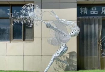 花仙子精靈雕塑，鏤空工藝制作，抽象卡通雕塑 (1)