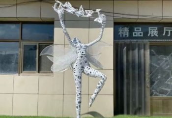 花仙子精靈雕塑，鏤空工藝制作，抽象卡通雕塑 (3)