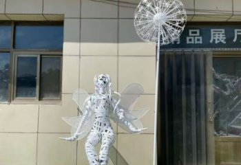 花仙子精靈雕塑，鏤空工藝制作，抽象卡通雕塑 (4)