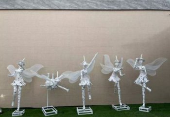 花仙子精靈雕塑，鏤空工藝制作，抽象卡通雕塑 (7)